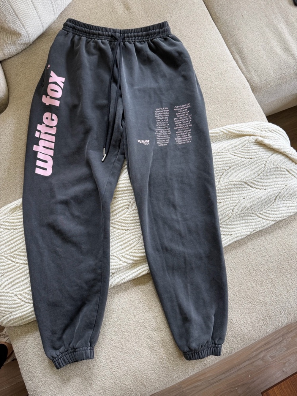 White Fox Tour Graphic Joggers Sz S